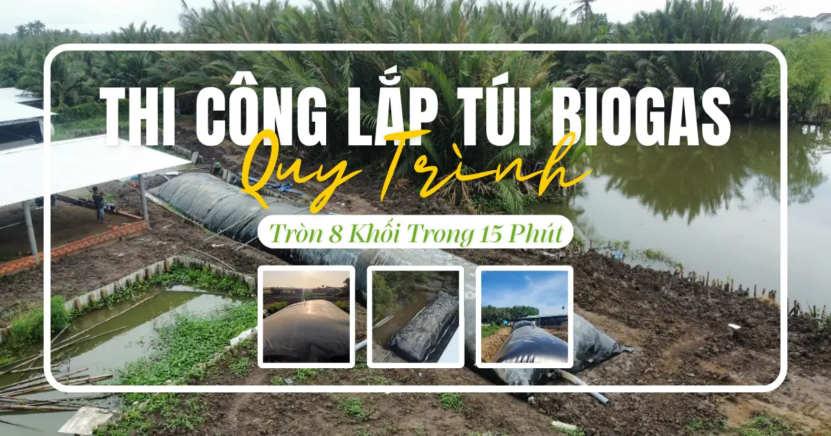 Quy Trình Thi Công Lắp Đặt Túi Biogas Tròn 8 Khối Chuẩn Xác Từng Bước Trong 15 Phút